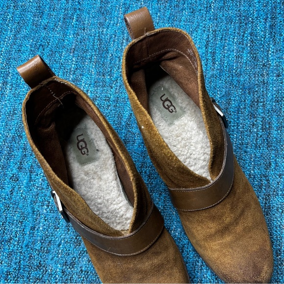 UGG Wright Belted Leather Boots in Brown - Picture 5 of 9